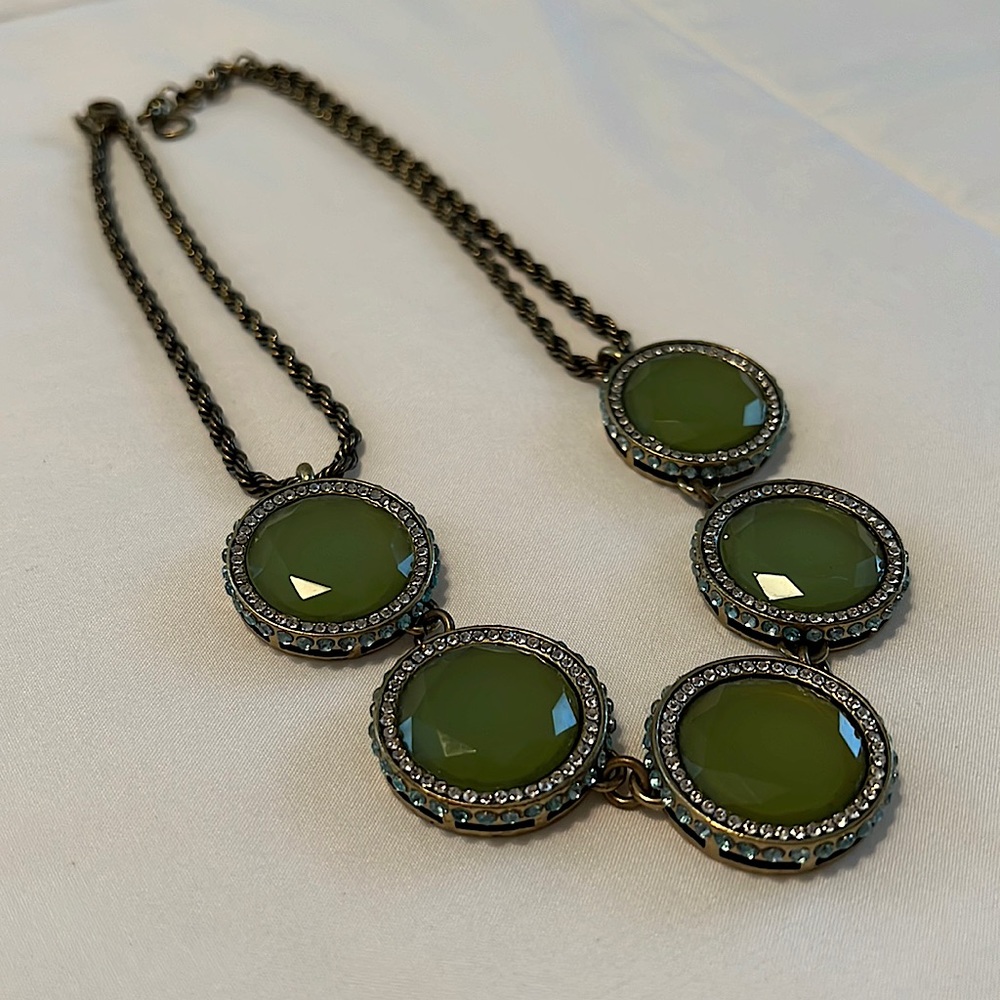 Banana Republic Rhinestone Rope Chain Statement Necklace